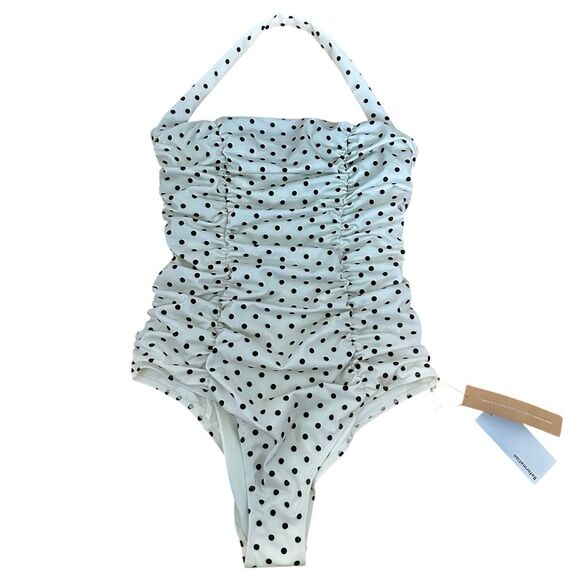 Reformation Holly One-Piece Swimsuit Polka Dot New Size M - Picture 1 of 9
